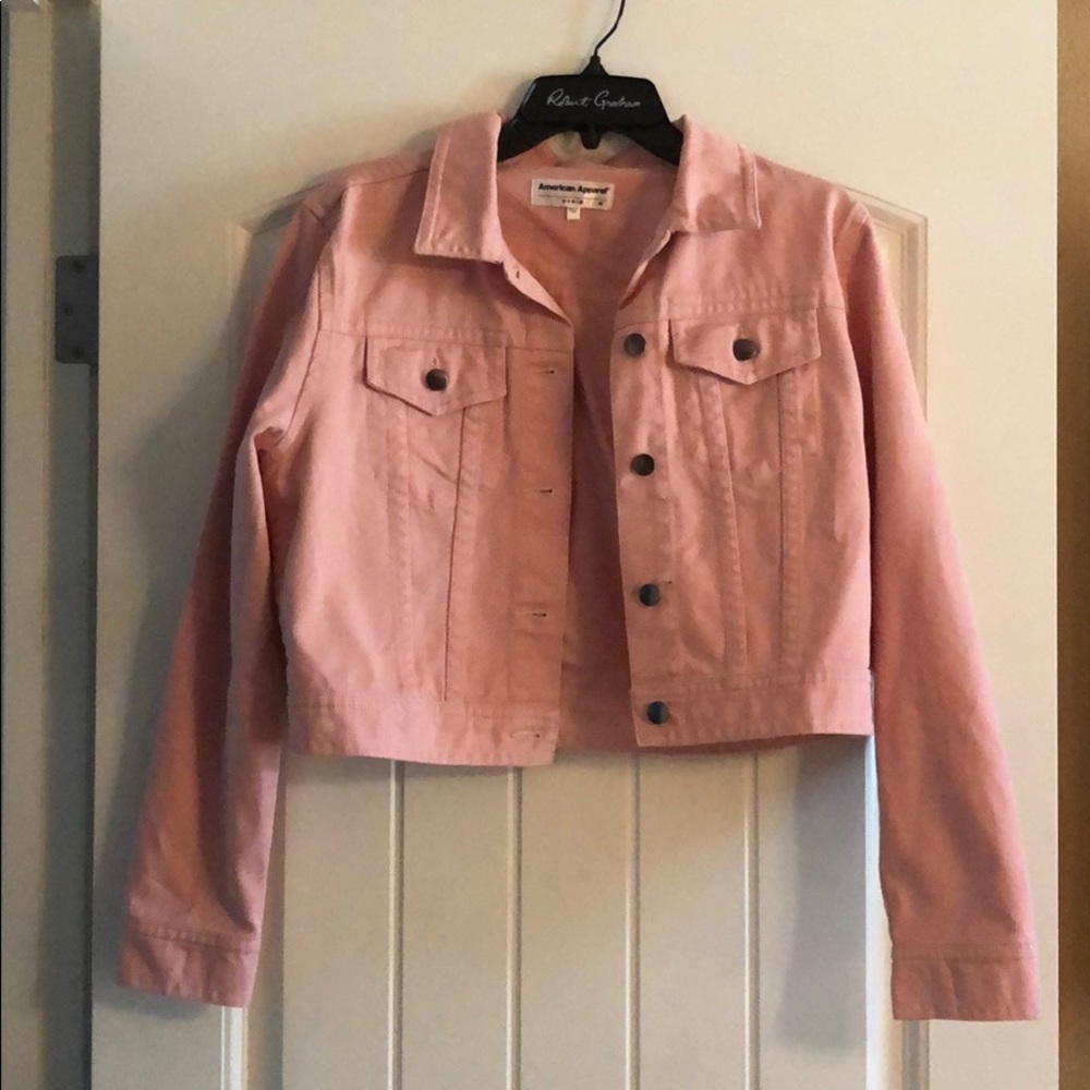 Pink denim jacket